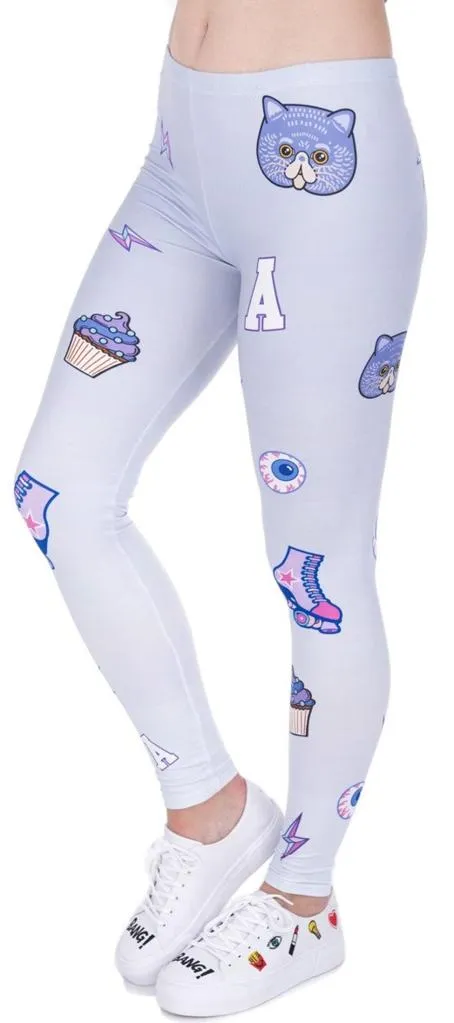 Regular Leggings (8-12 UK Size) - PINK AND PURPLE PATCHES