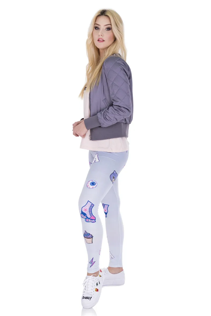 Regular Leggings (8-12 UK Size) - PINK AND PURPLE PATCHES