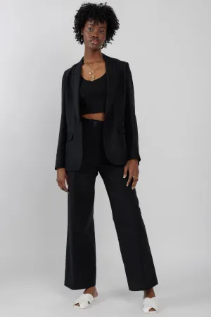 Ripstop Viscose Blazer Jacket in Black