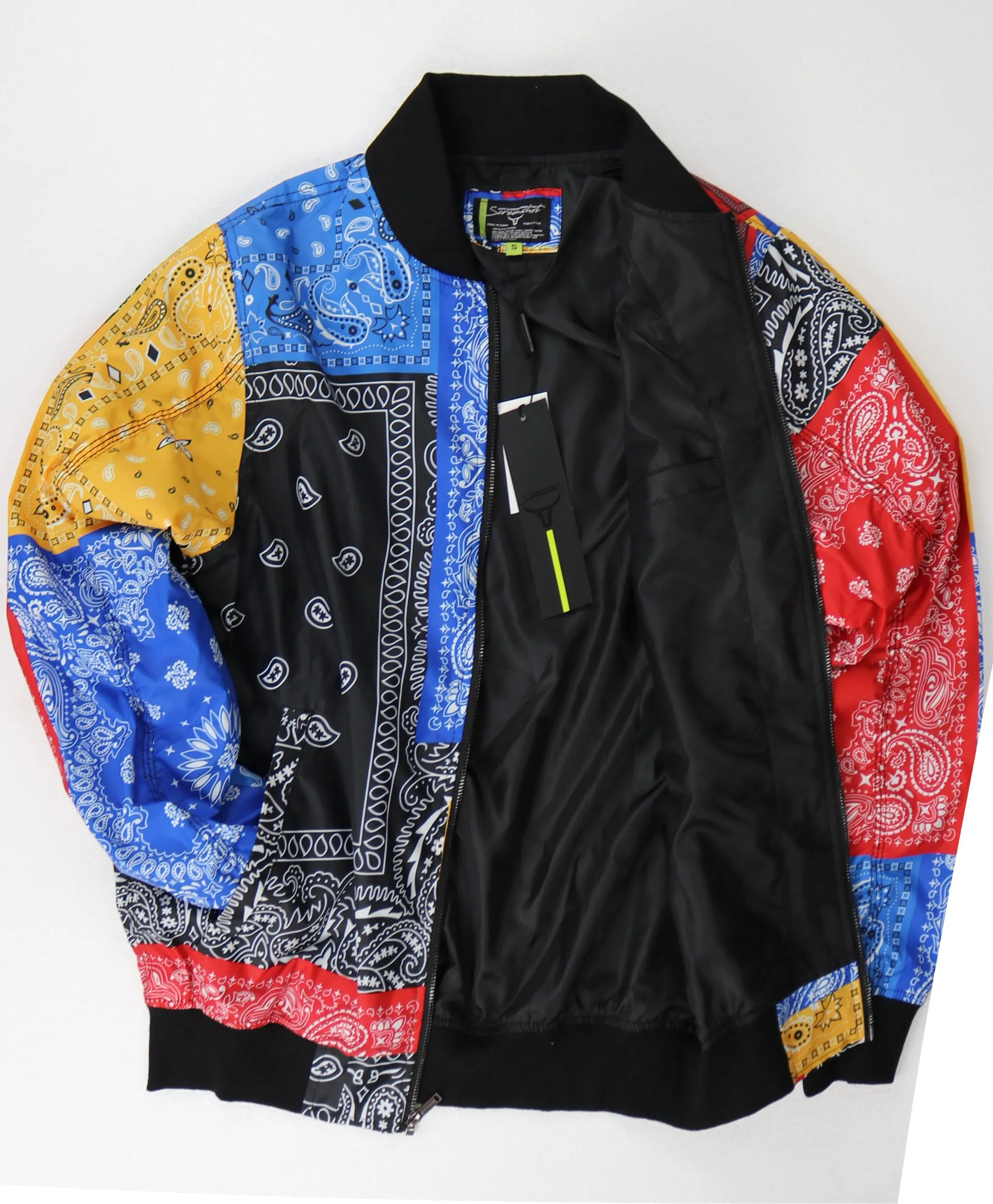 S51055-BANDANA PAISELY BOMBER JACKET (MULTI)