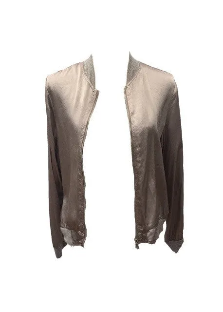 Satin Bommer Jacket in Sand