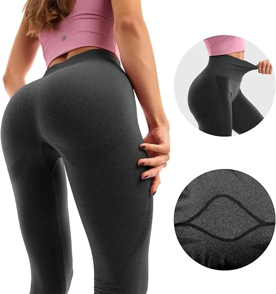 SINOPHANT Seamless Leggings for Women Smile Contour Workout Gym Activewear Tummy Control High Waist Yoga Pants