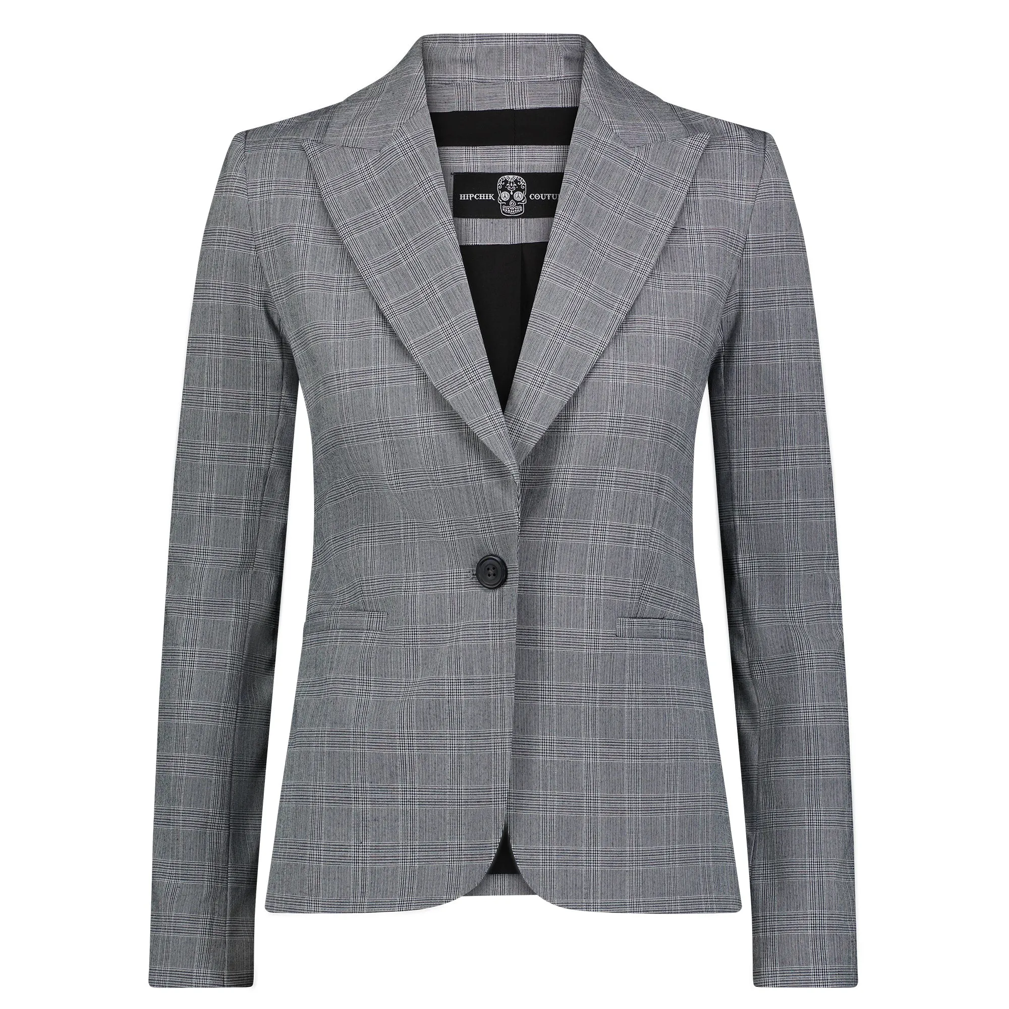 Snake Blazer - Black Plaid