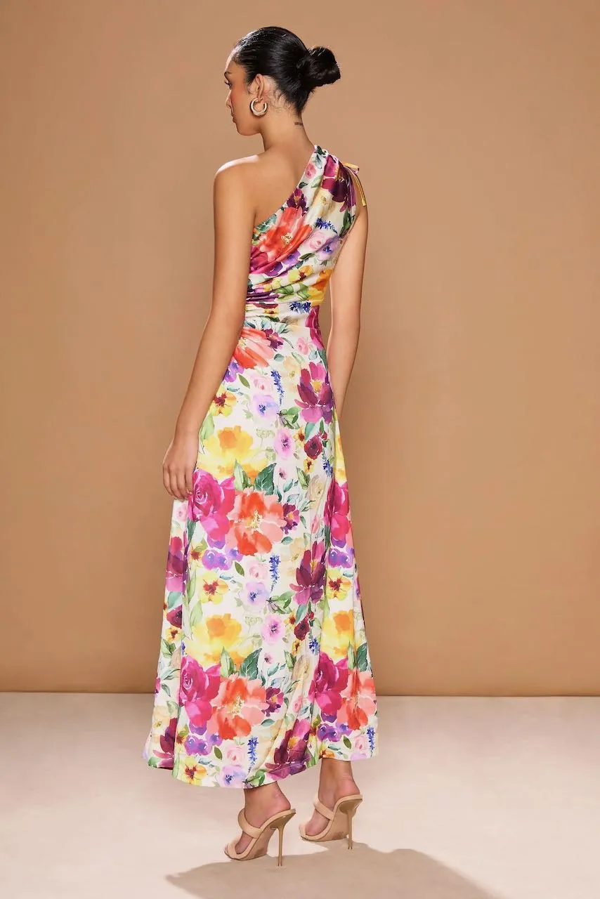 Sonya Nour Midi Dress - Floral Watercolour Print