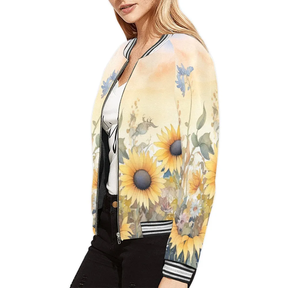 Sunflowers Wildflowers awd343 Bomber Jacket for Women