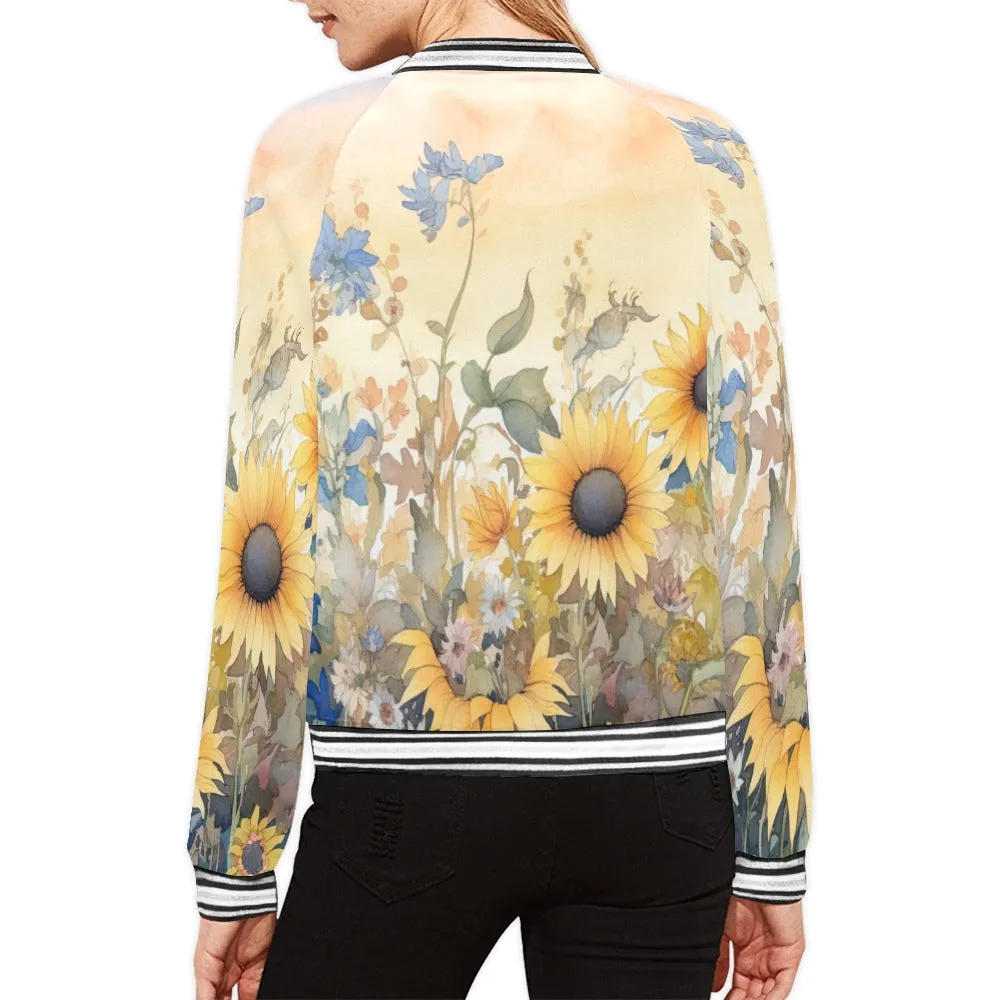 Sunflowers Wildflowers awd343 Bomber Jacket for Women