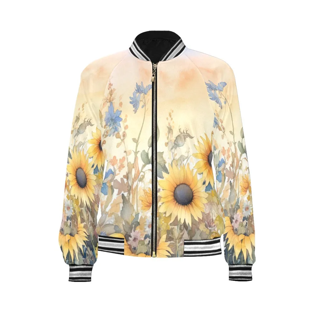 Sunflowers Wildflowers awd343 Bomber Jacket for Women