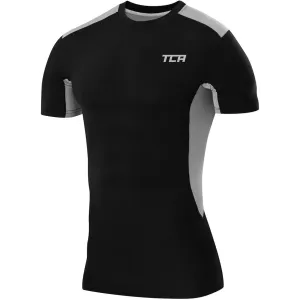 TCA FX Laser Mens Short Sleeve Compression Top - Black