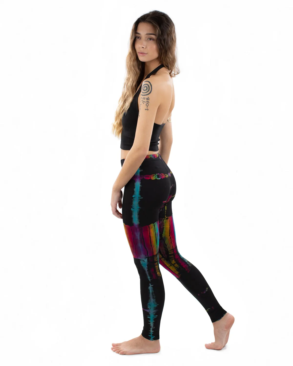 Tie Dye Leggings Black/Rainbow