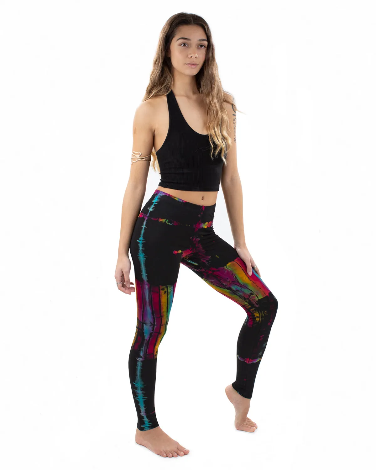 Tie Dye Leggings Black/Rainbow