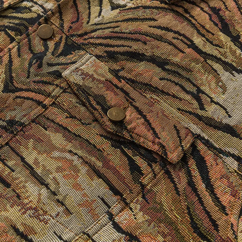 Tiger Skin Pattern Single-Breasted Jacket