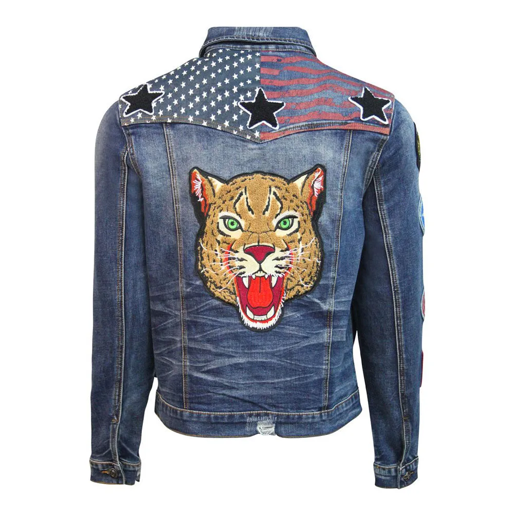 Top Gun Leopard Denim Jacket