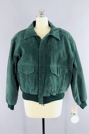 Vintage Green Suede Flight Jacket